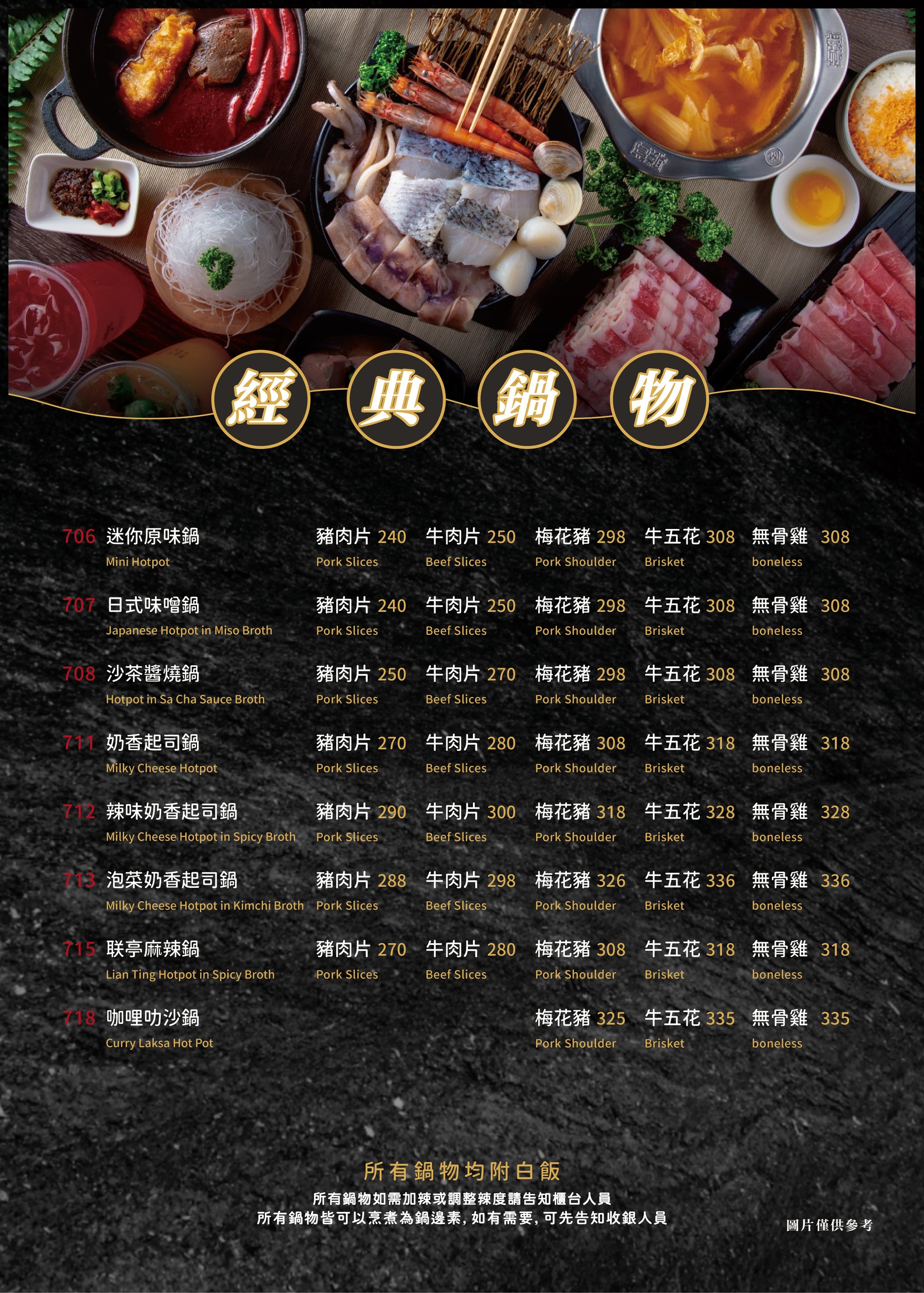 北屯店菜單